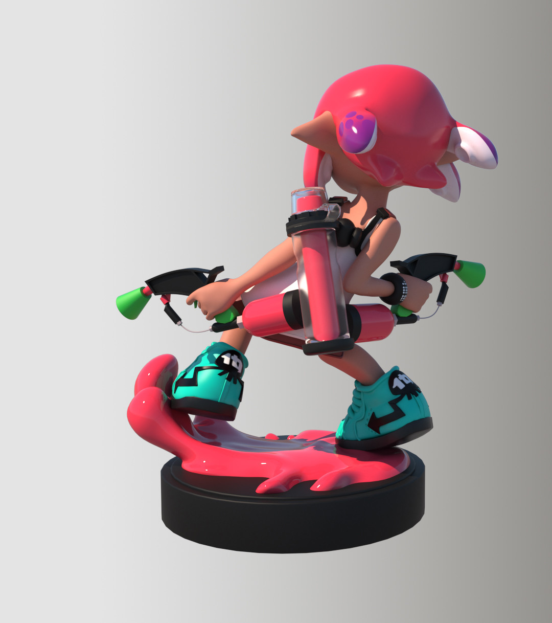 Titouan Bertin Inkling Girl Amiibo Splatoon 2 3d Modeling