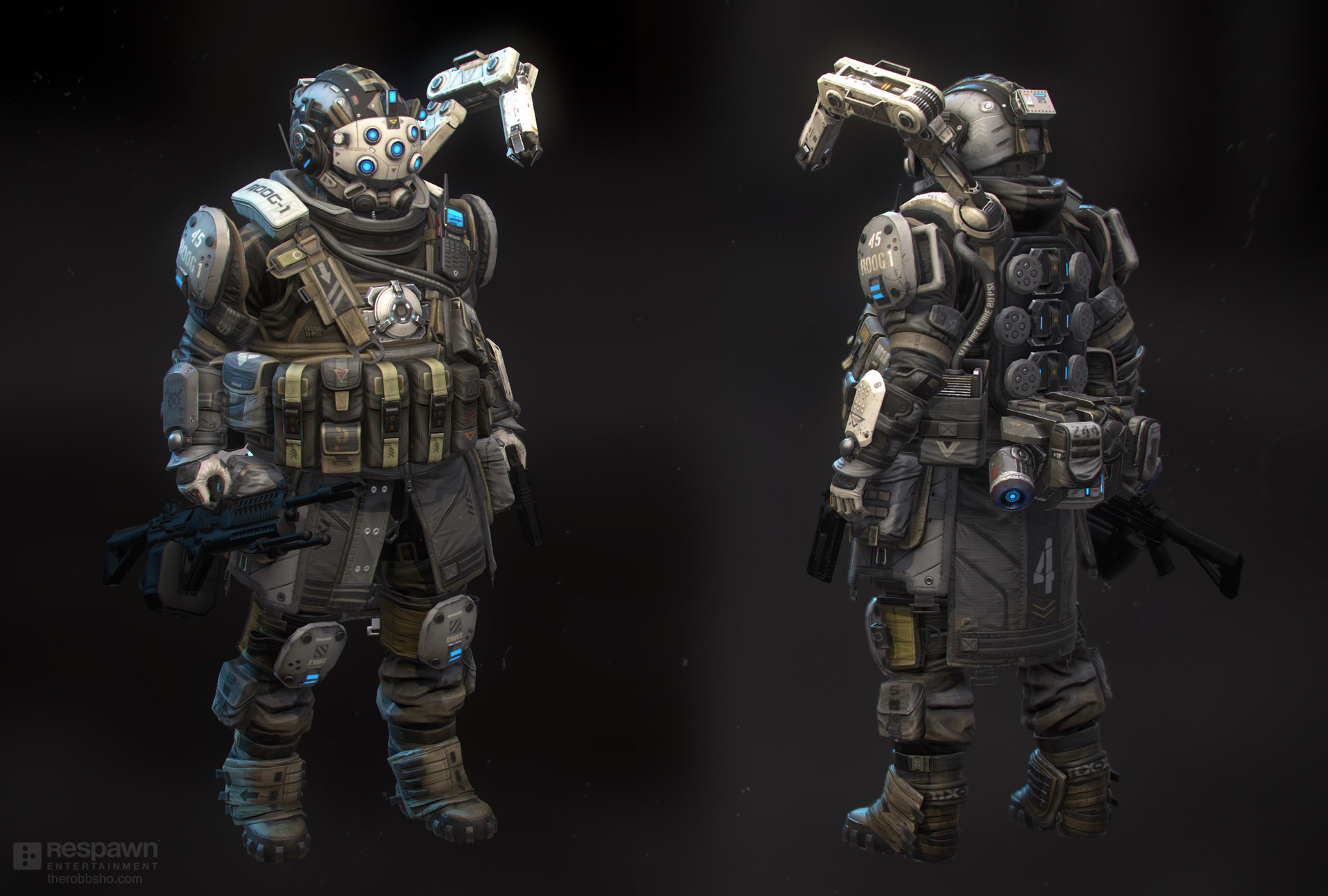 textured version of the heavy male pilot i did for titanfall2.