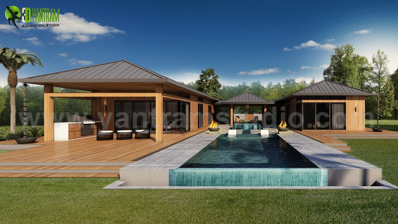 Artstation House Front And Back Elevation Design By Yantram Architectural Rendering Service Bern Uk Yantram