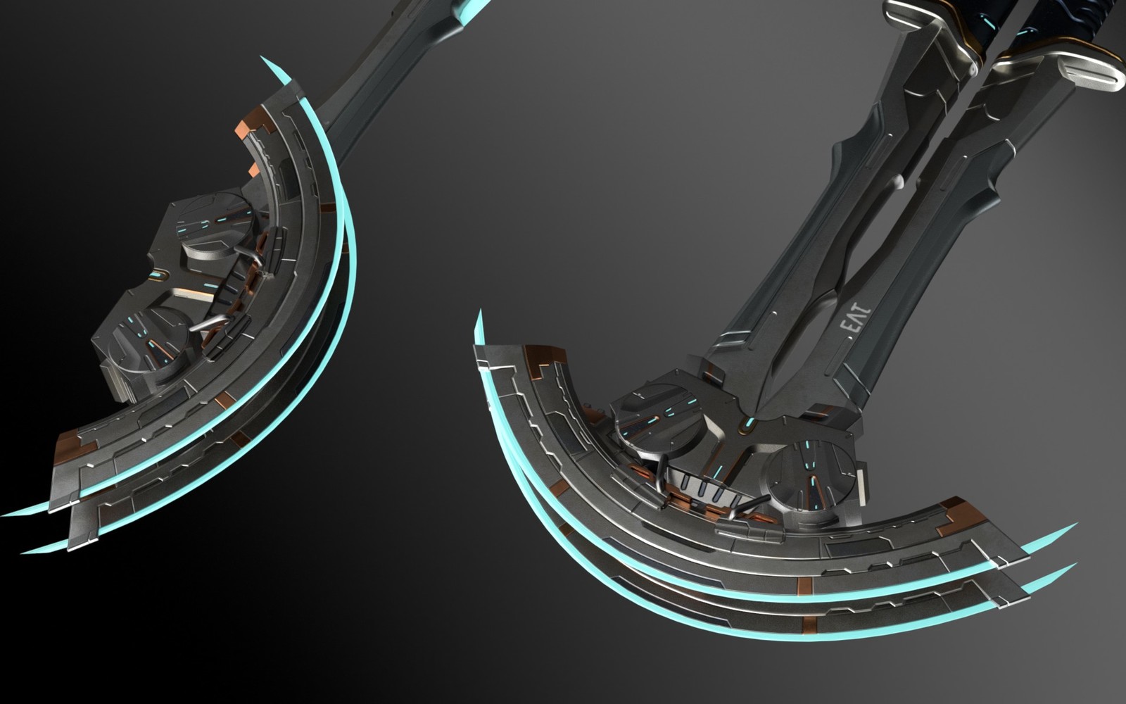 Robert Allsopp - Warframe Fanart Concept - Corpus Dual Swords