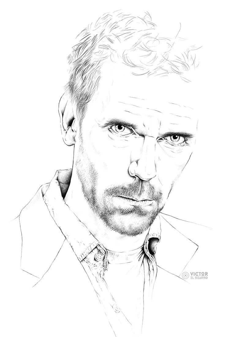 House MD (Hugh Laurie) Portrait Speed drawing Art Drawing Video - See  description for my Art Tools - YouTube