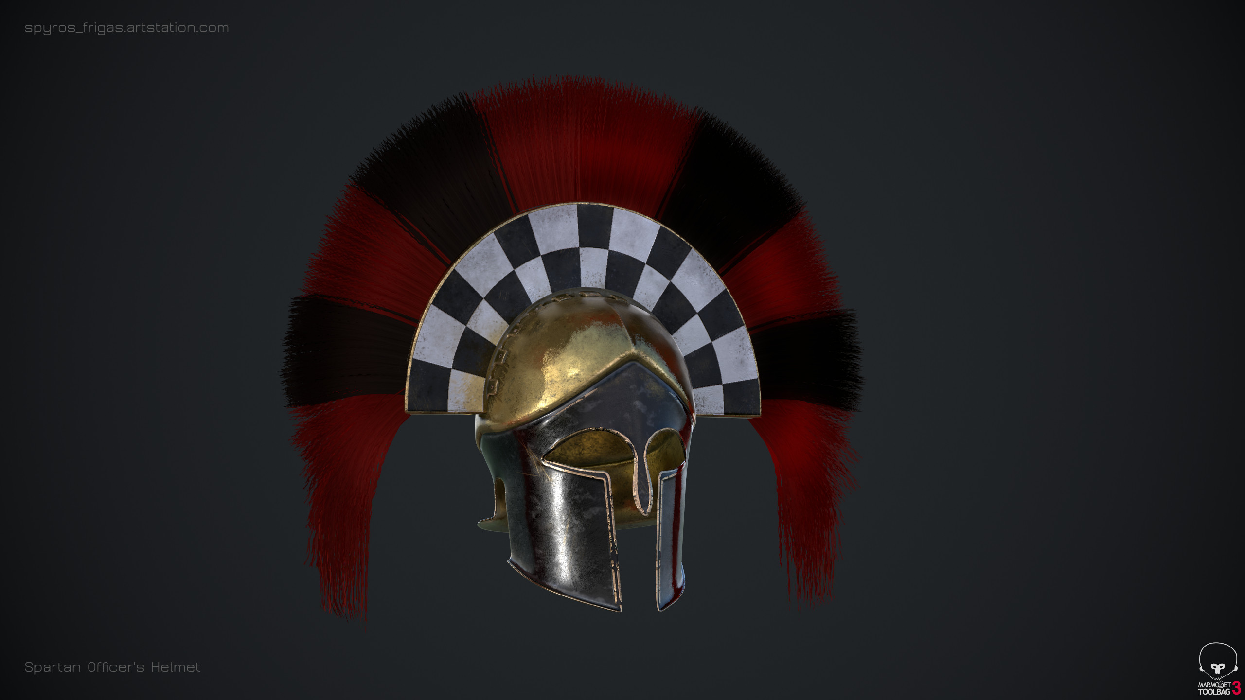Artstation - Greek Officer's Helmet (Spartan Army)