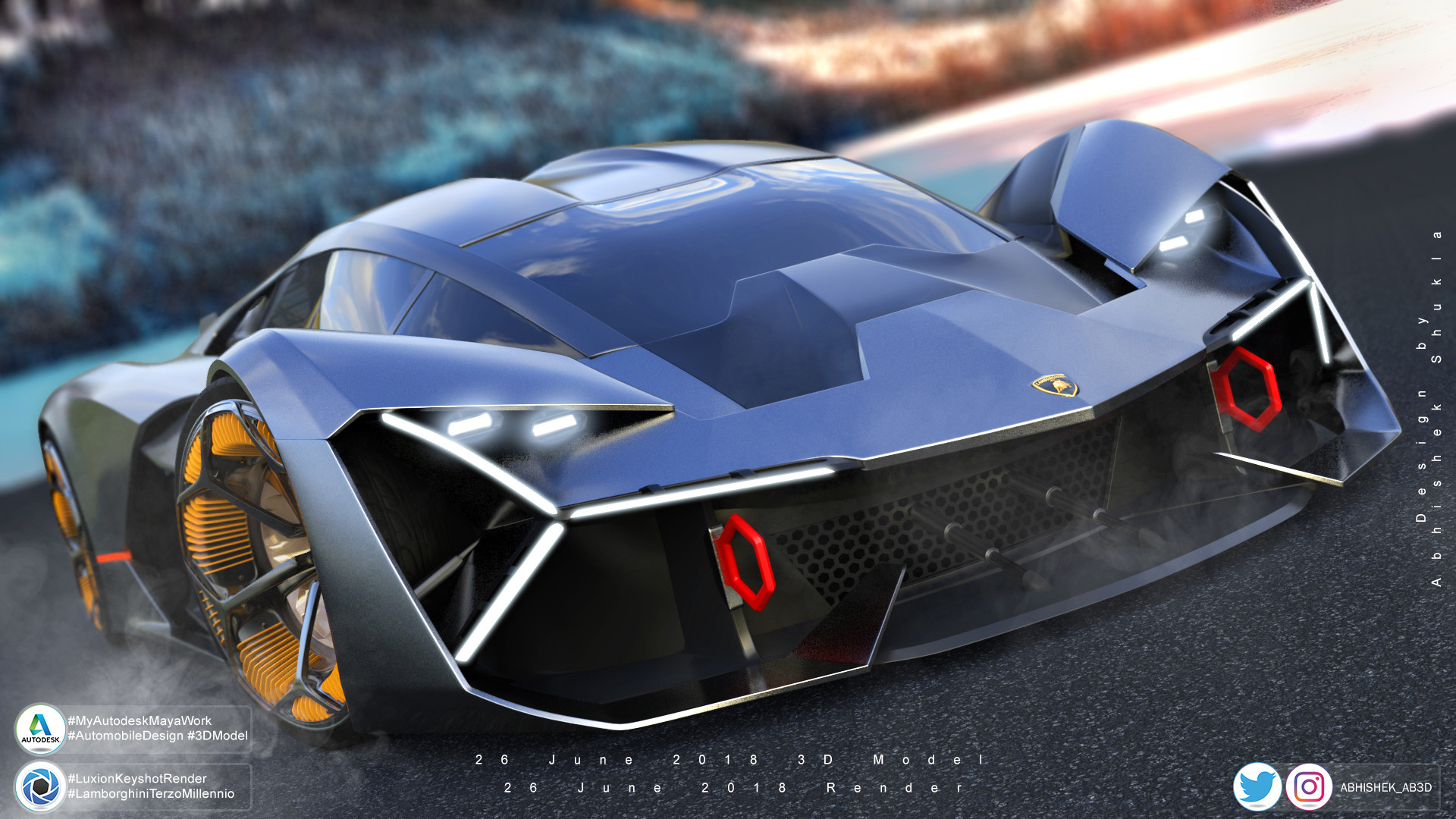 Artstation Lamborghini Terzo Millennio Concept 2017 Visualisation