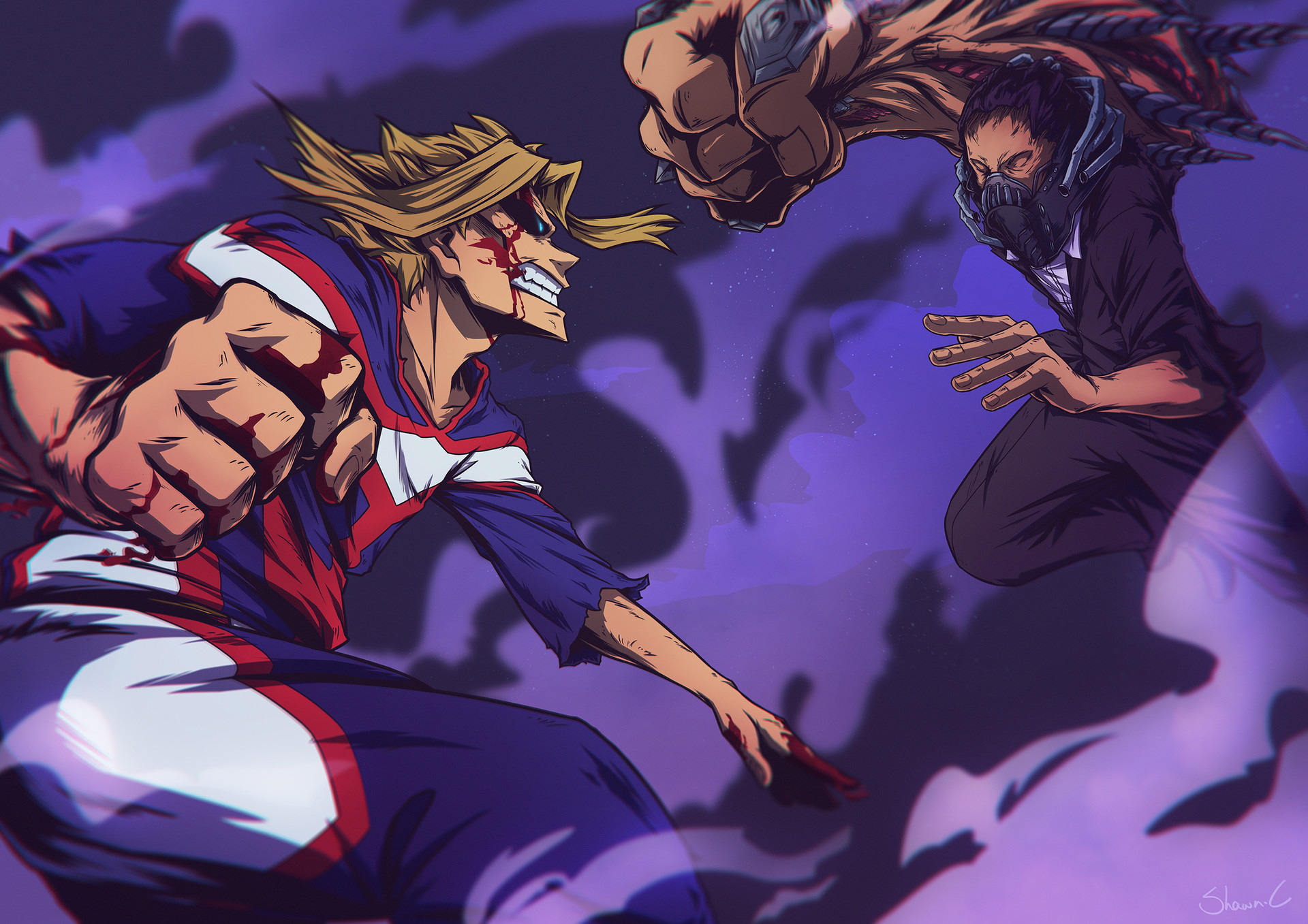Artstation All Might Vs All For One