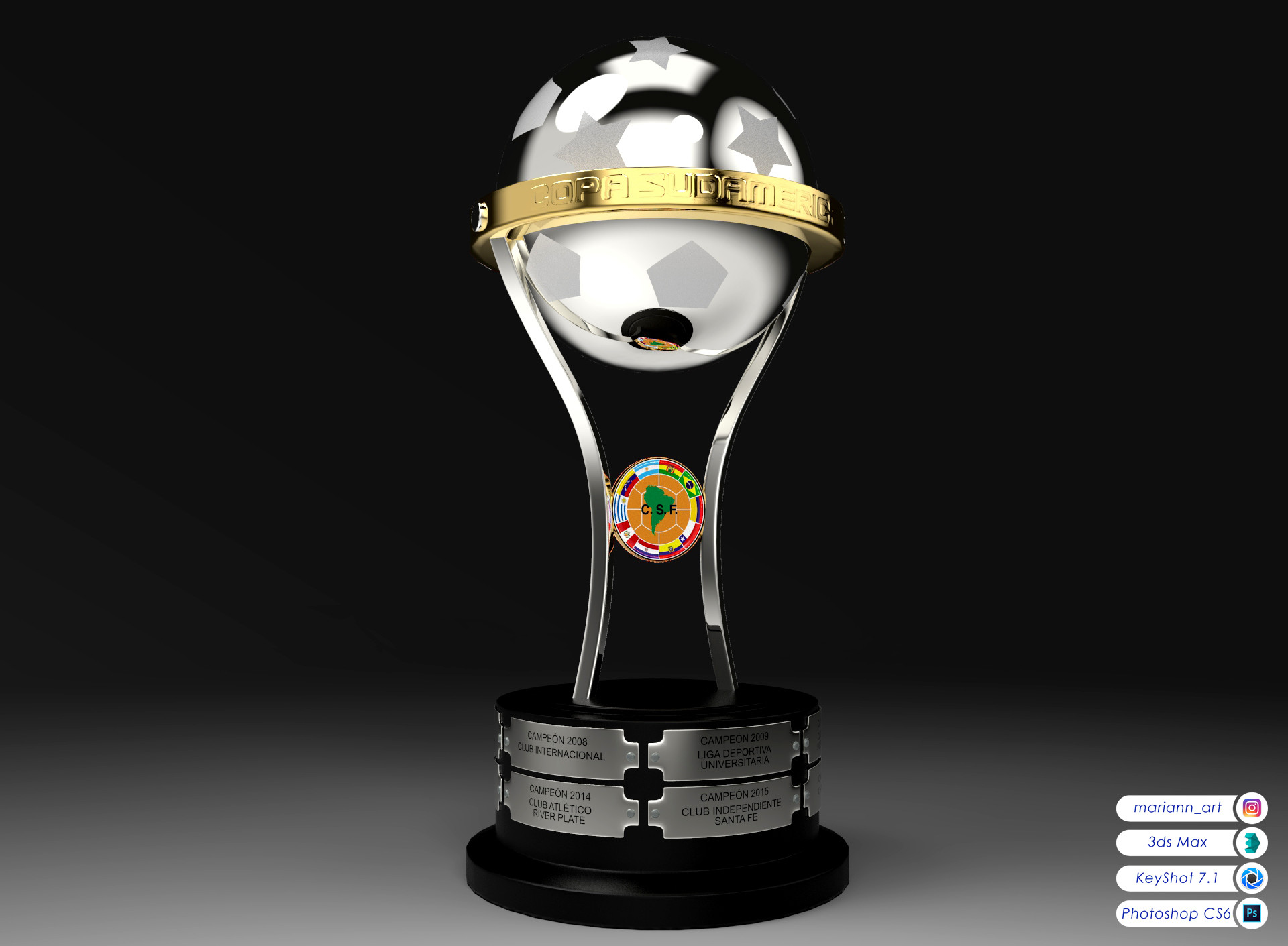 Artstation Modelado 3d Copa Conmebol Sudamericana Mariann Romero