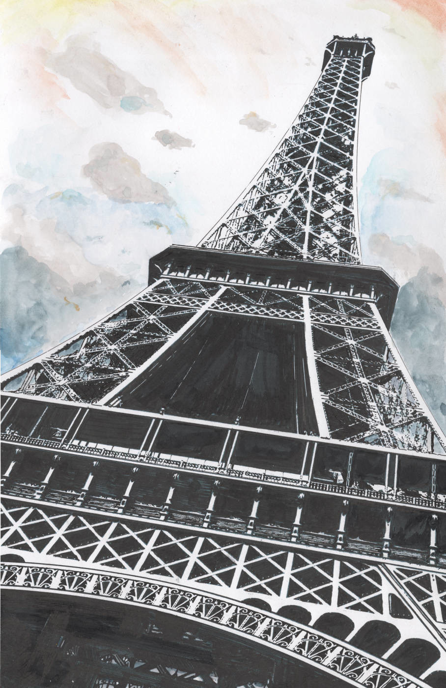 Creative Ink - Sketch❤️🌸 The Eiffel Tower✒️🌎🇫🇷 Drawing No. 2 Wait for  more ❤️✒️ | Facebook