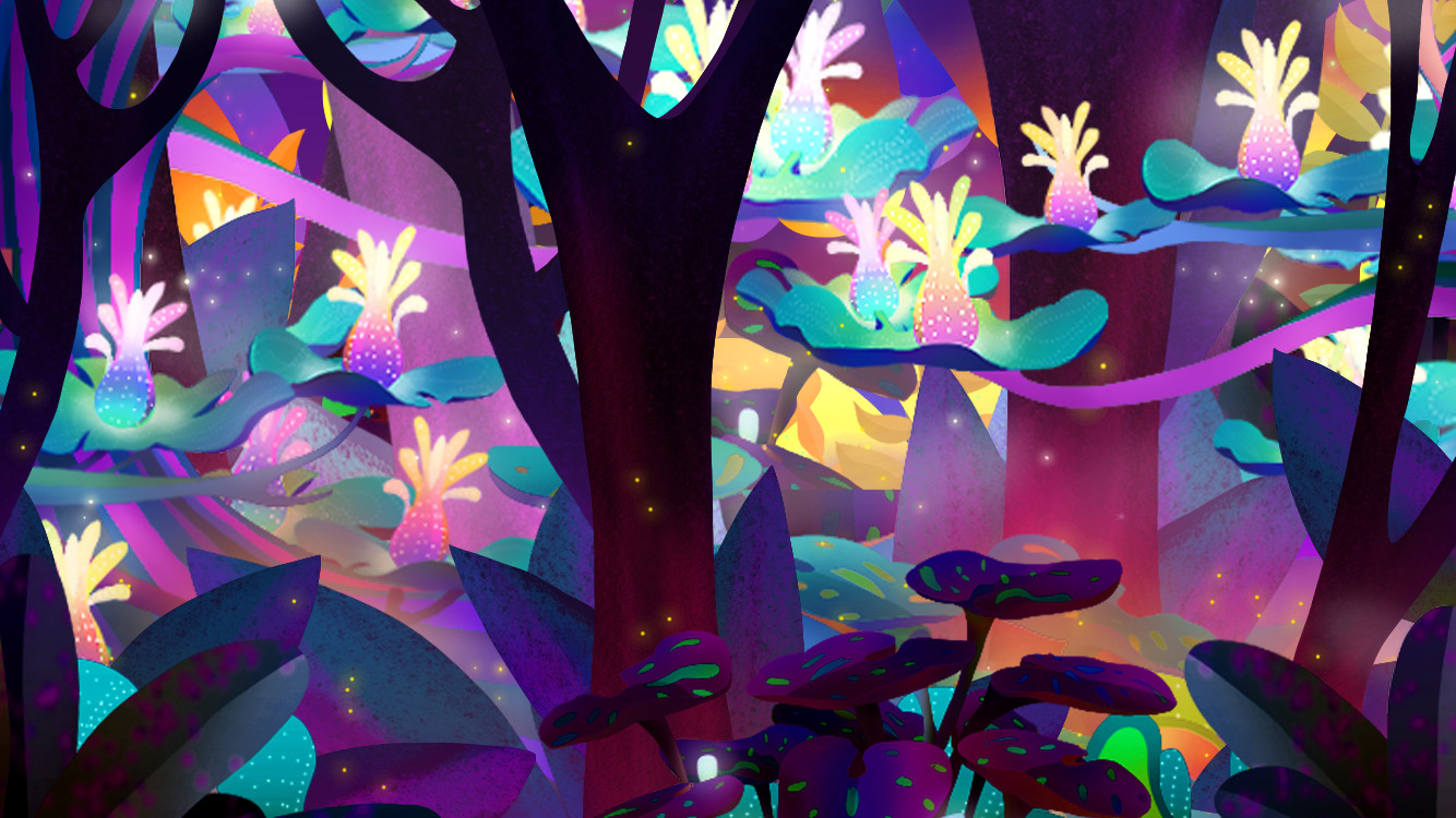 "Enchanted forest"; game concept.