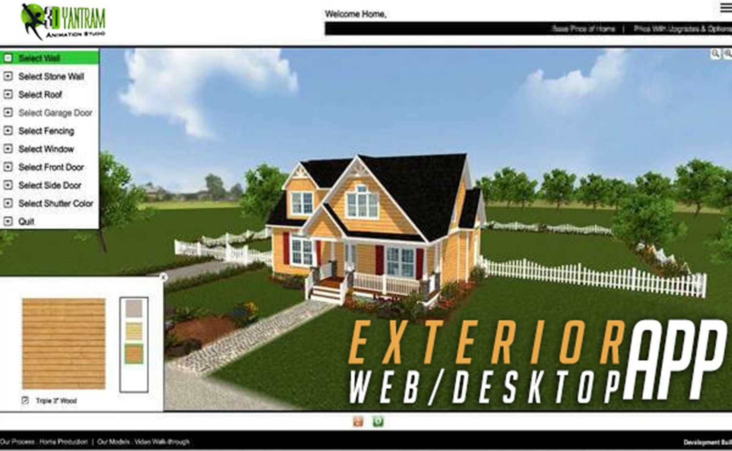 Virtual Interactive Desktop &amp; WebGL Application For Exterior Elevation By Yantram Virtual Reality Studio - New Yoek, USA