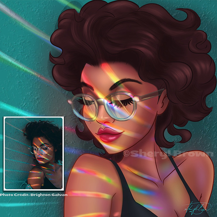 Artstation Rainbow Portrait Sheryl Brown