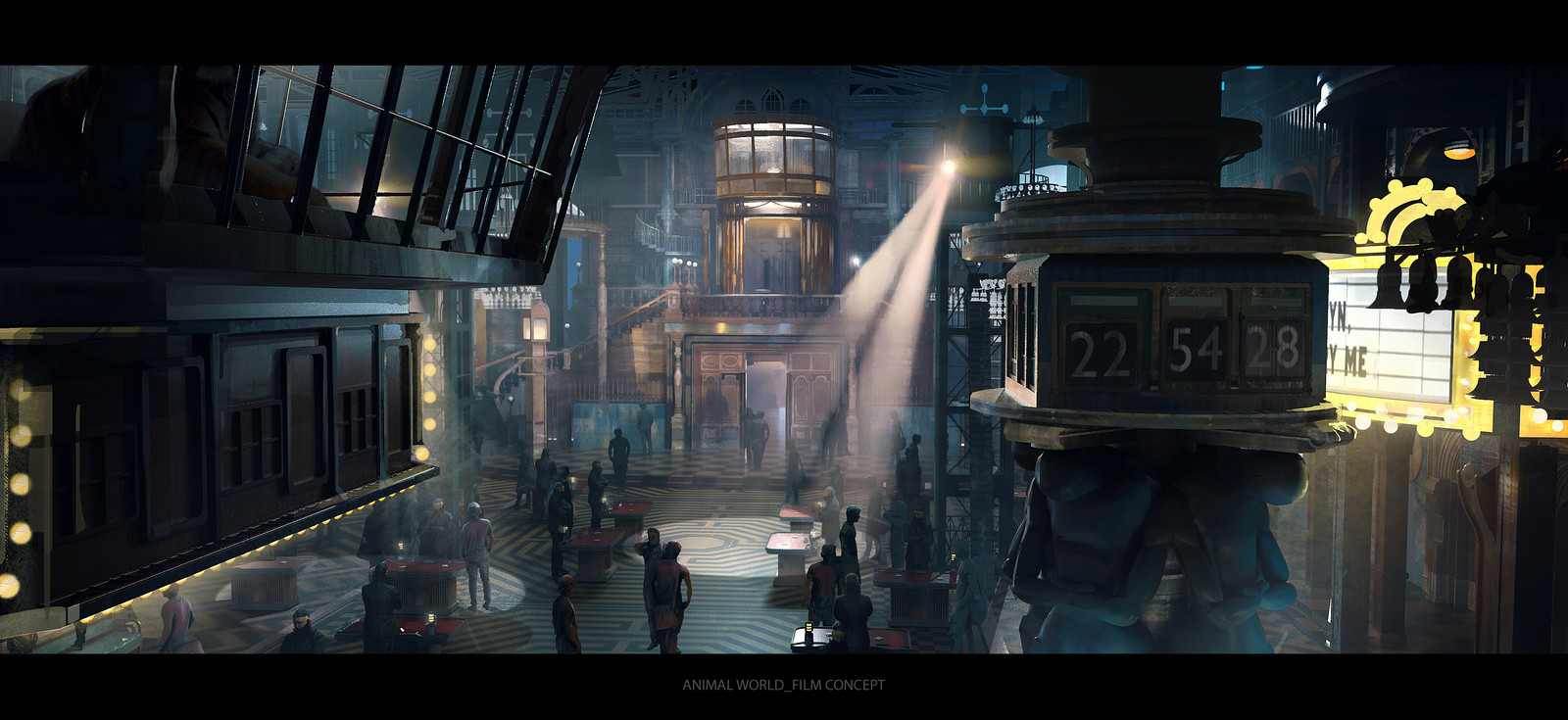 Set design: casino interior. 