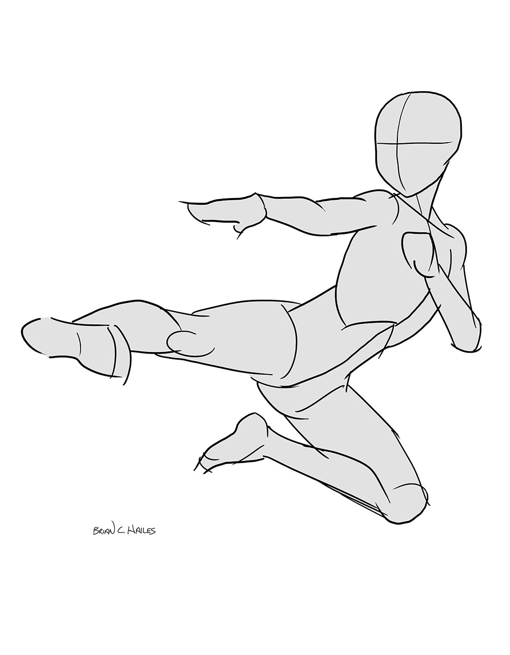 Sketch Anime Jump Pose Zettazone Wallpaper