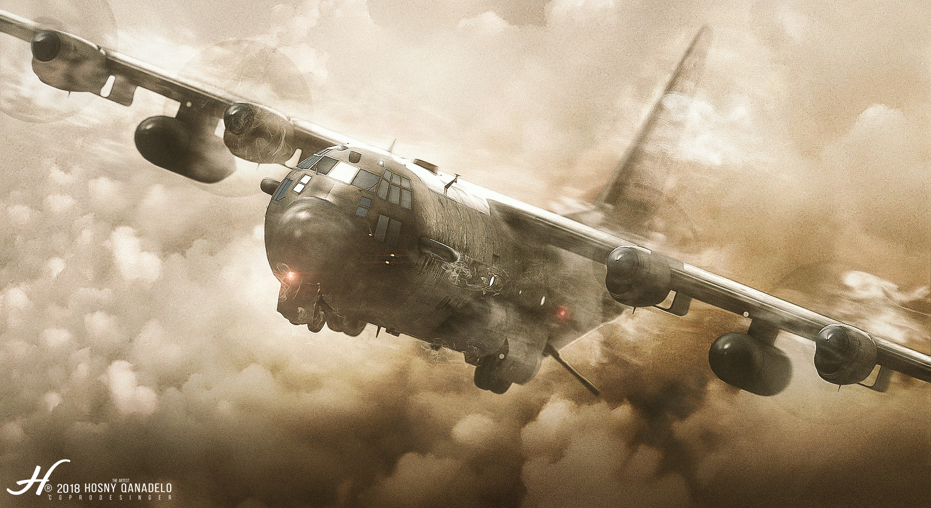 Artstation Ac 130 Test Render Element 3d Hosney Qanadelo