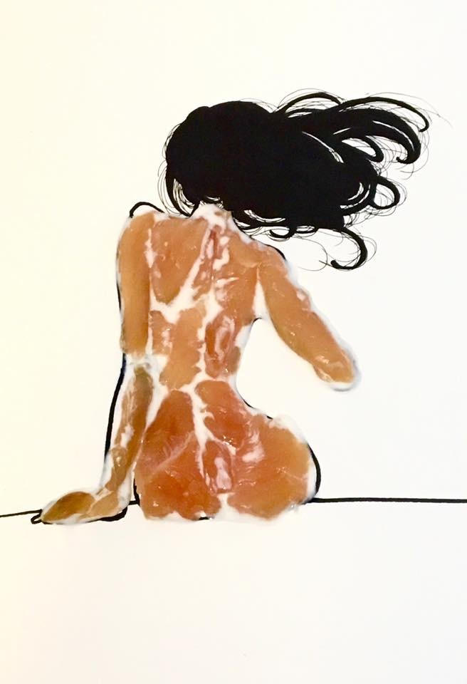 "Flesh"  Ink/Chicken Meat/Glue