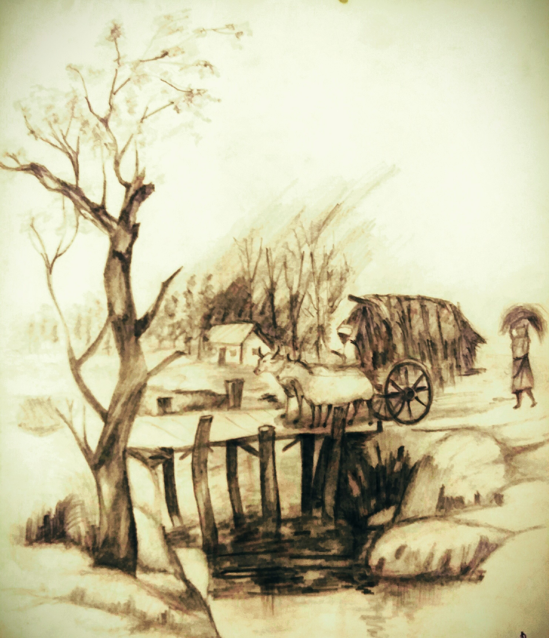 Learn How to Draw an Indian village Villages Step by Step  Drawing  Tutorials