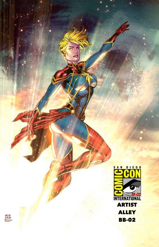 Captain Marvel colored fro San Diego Comic Con. 