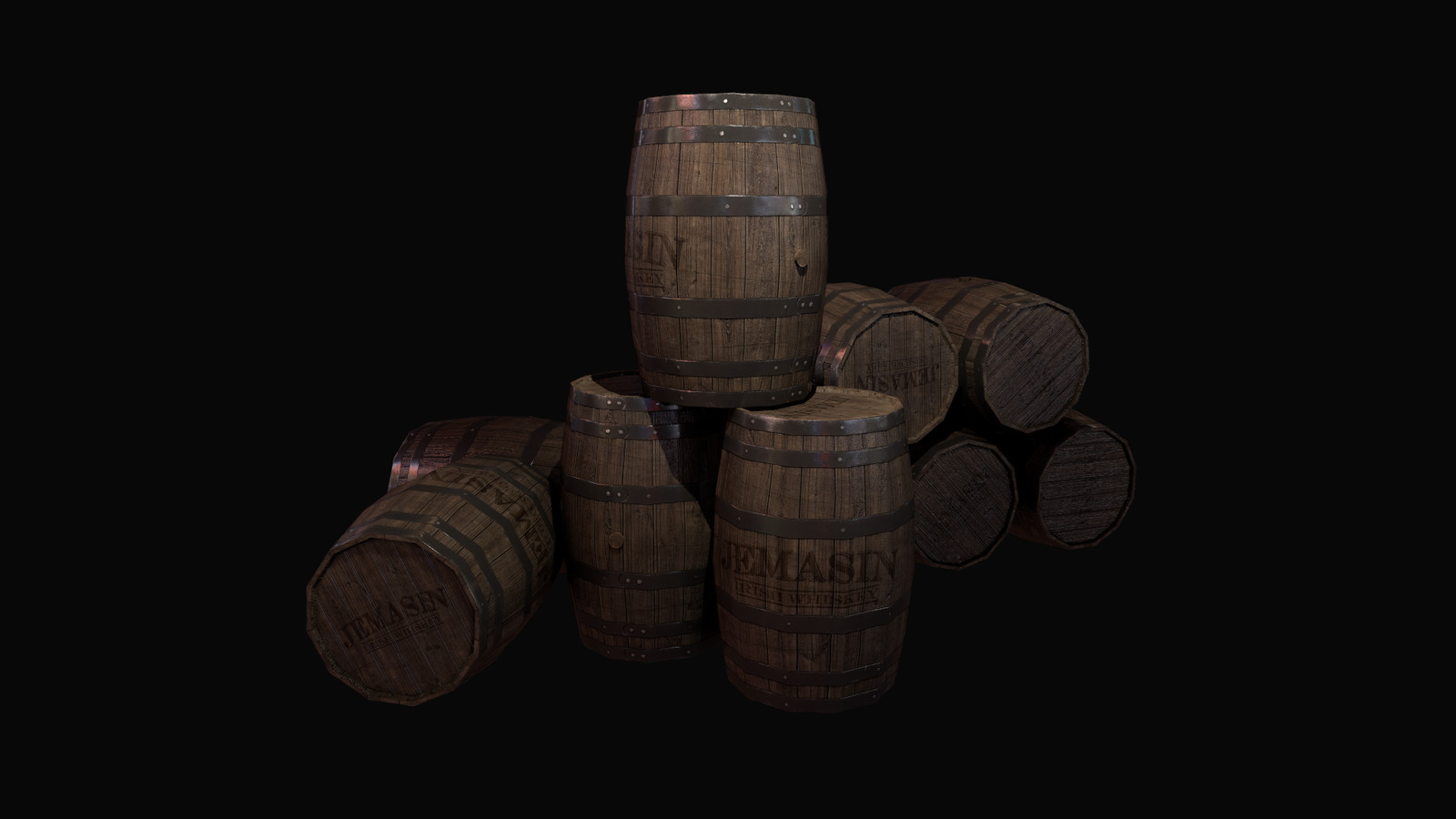 Whiskey Barrels - Low Poly