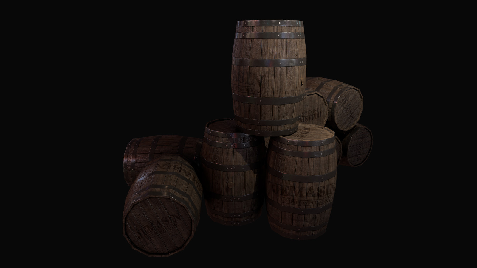 Whiskey Barrels - Low poly