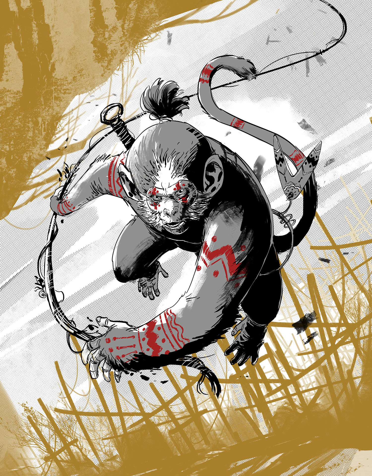 ArtStation - Monkey warrior
