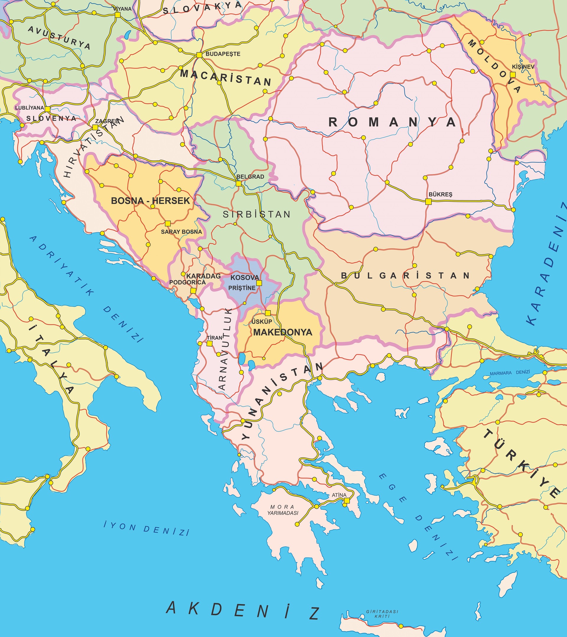 Балканы географическая карта