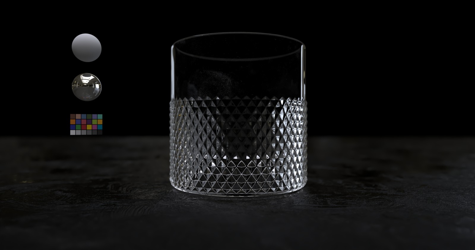 Whiskey Glass Look development.