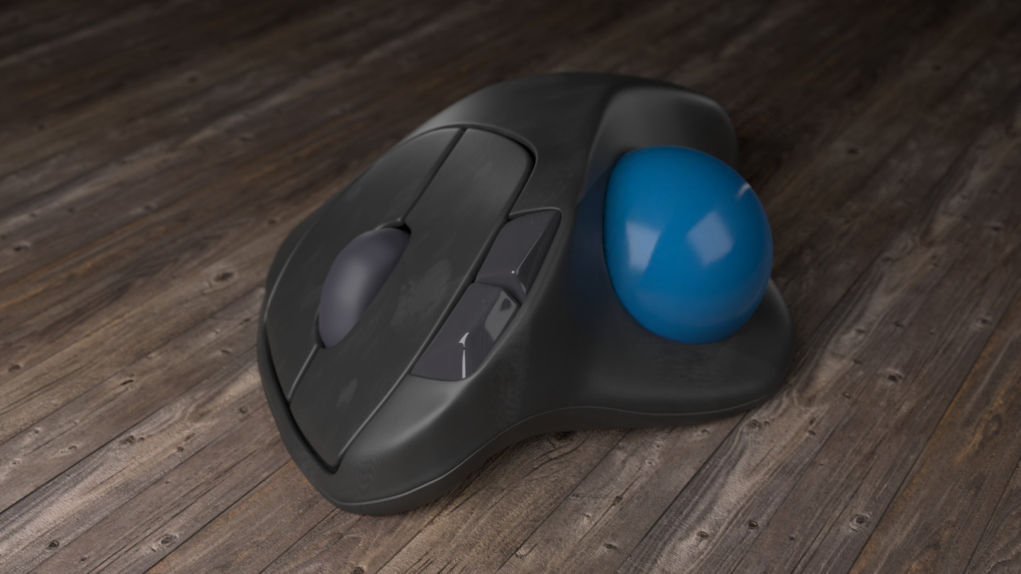Realistic Logitech Trackball Mouse 3d Model 3D model