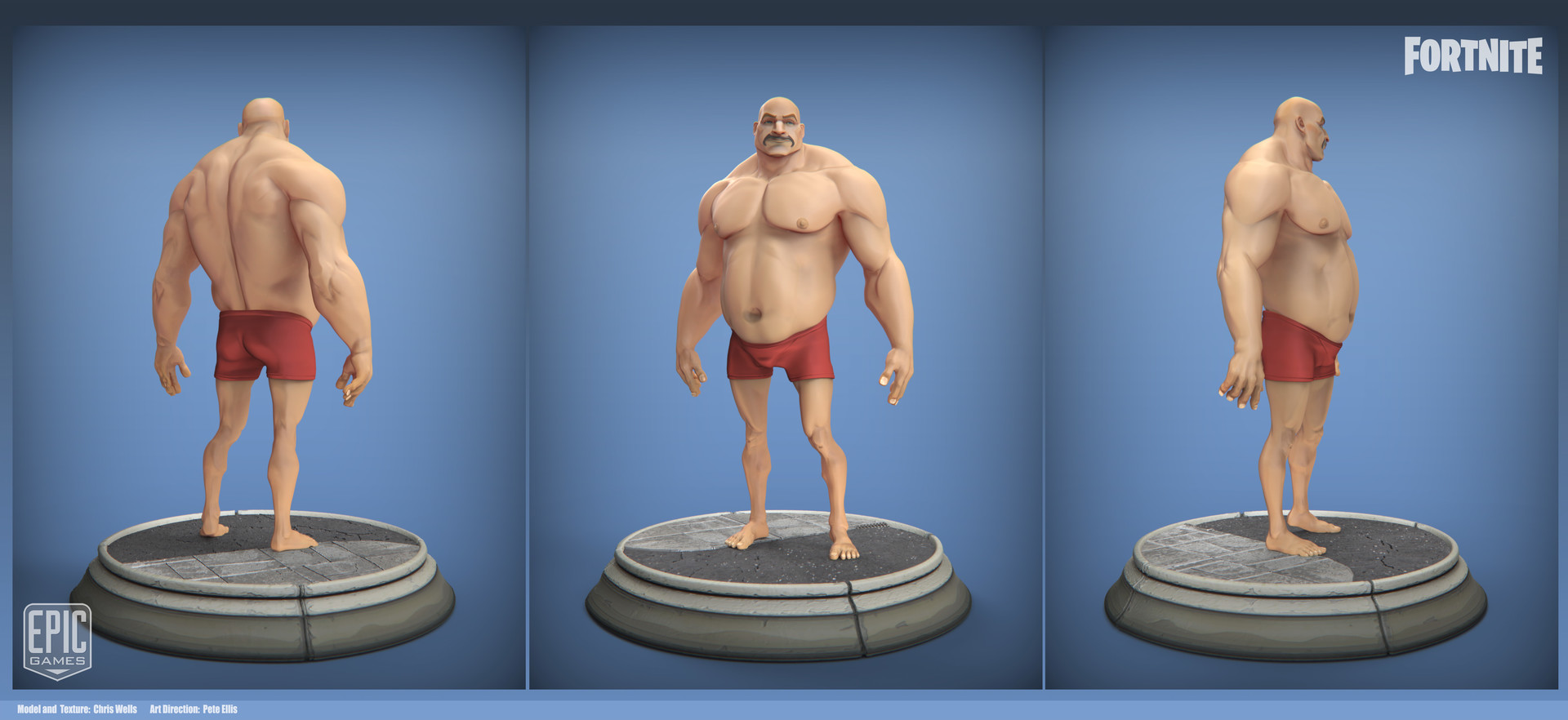 Fortnite Base Character Model Artstation Fortnite Large Base Male Chris Wells