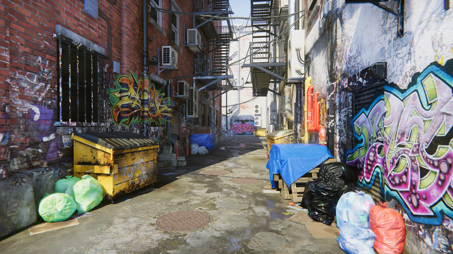 Artstation Graffiti Alleyway David Buttress