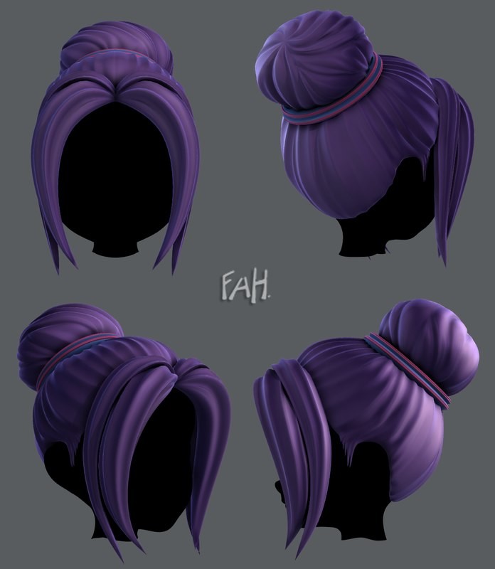 Aquib Shah - 3D Hair modeling (Game Assets)