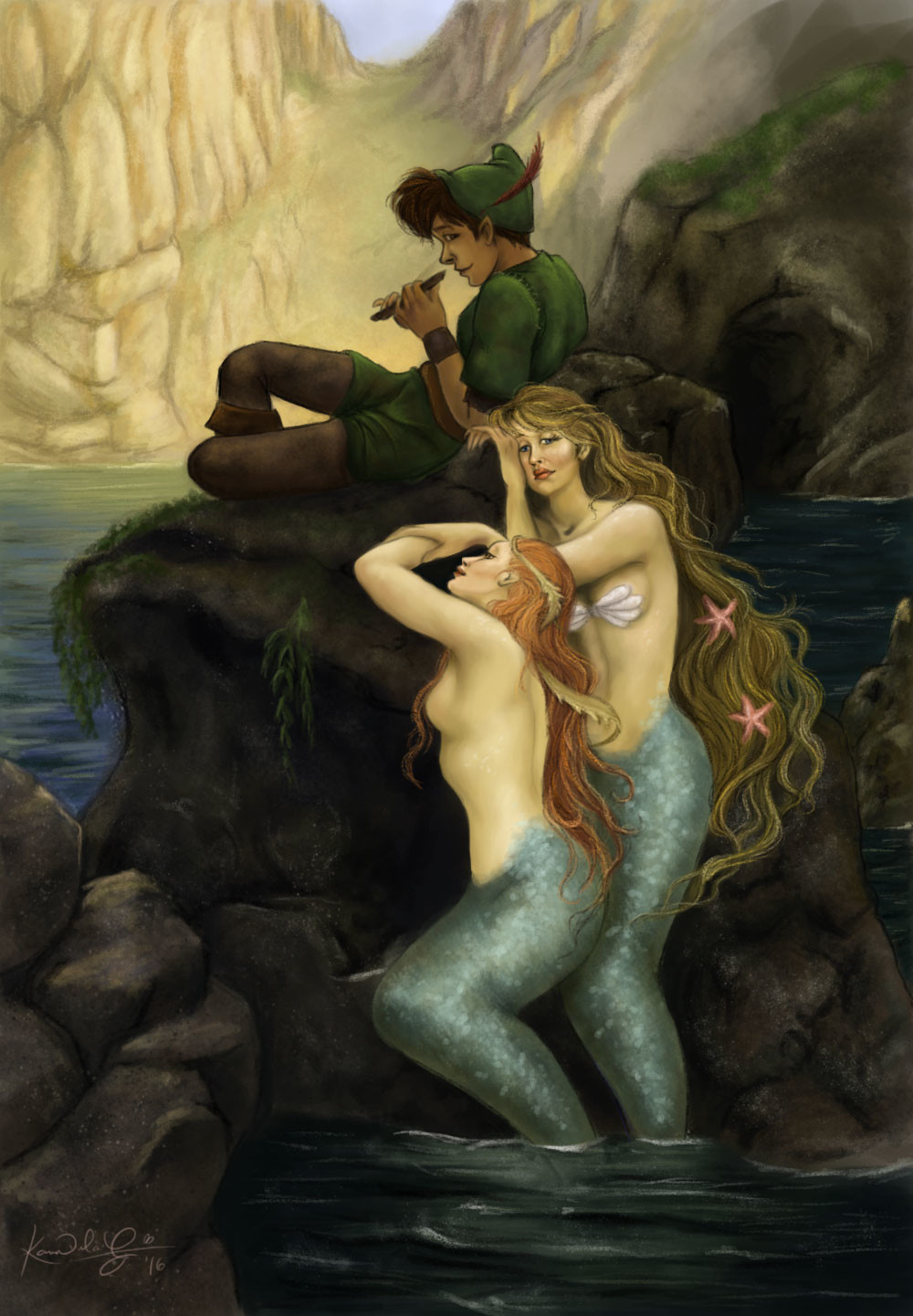 Peter Pan and the mermaids.