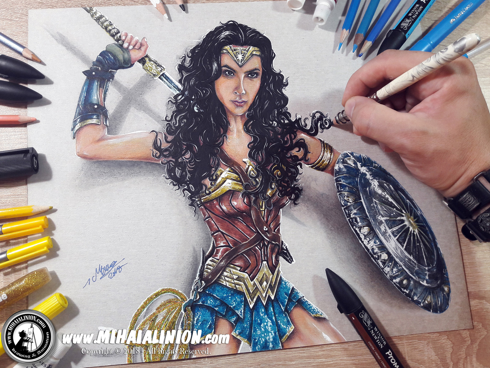 Drawing Wonder Woman - Gal Gadot inspired - Realistic 3D Comics Art