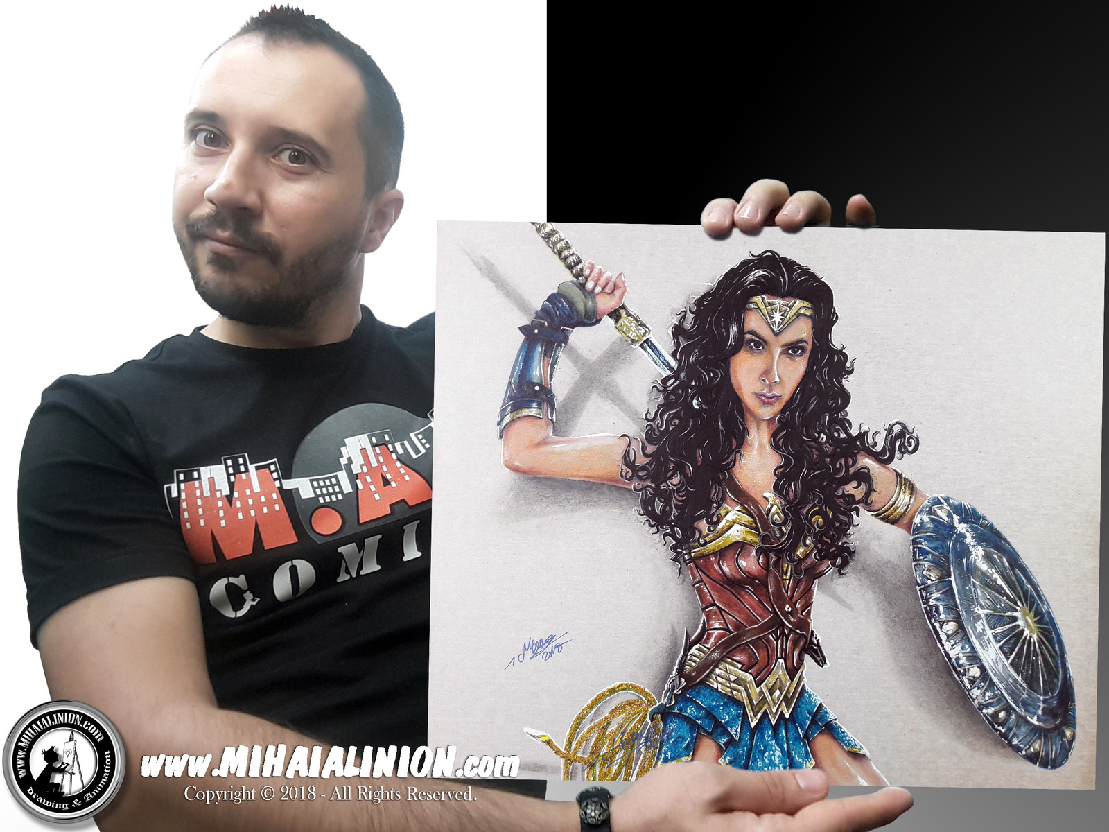 Drawing Wonder Woman - Gal Gadot inspired - Realistic 3D Comics Art
