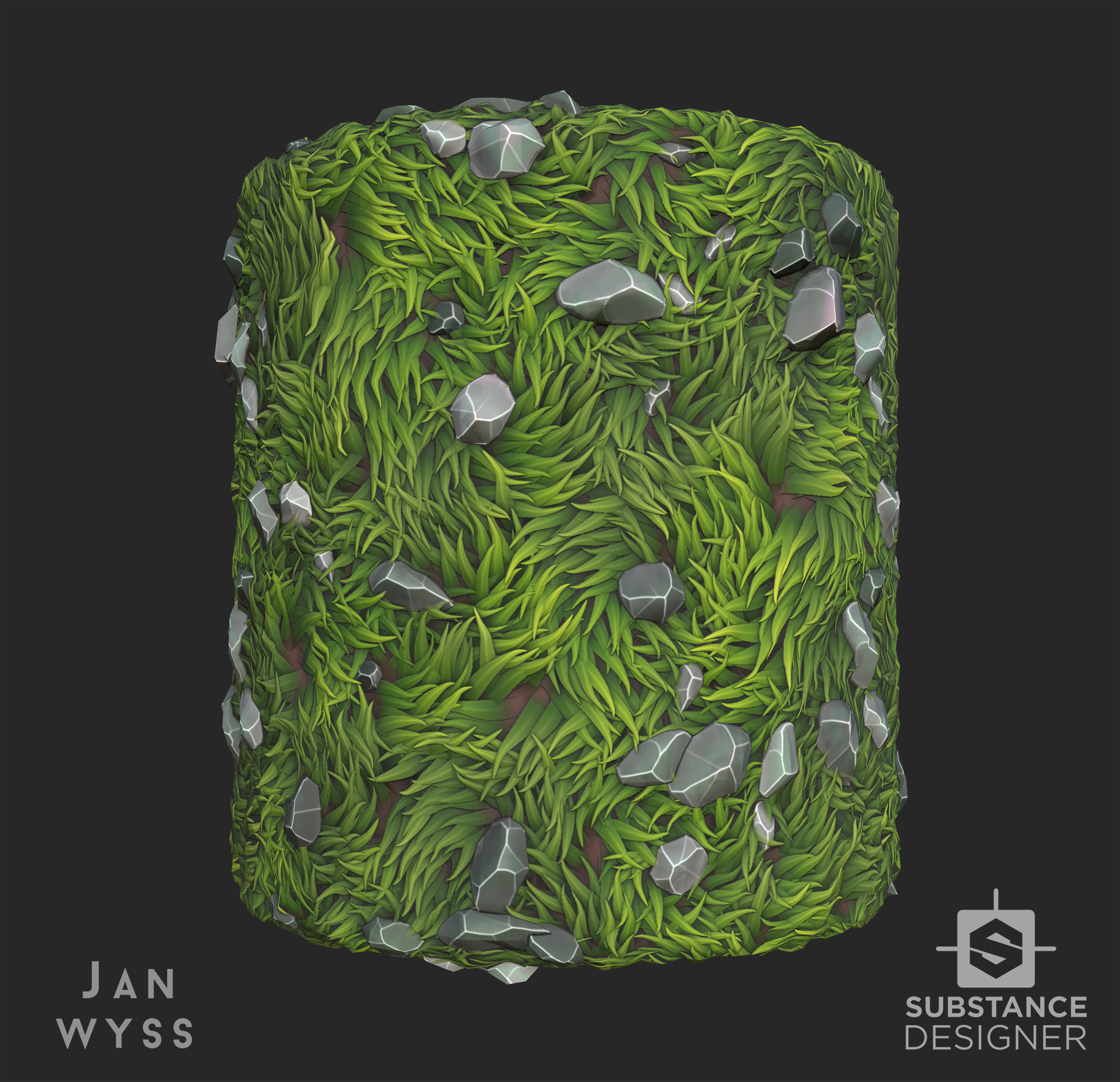 Jan Wyss 3D Artist - Stylized Rocky Grass - Substance Designer
