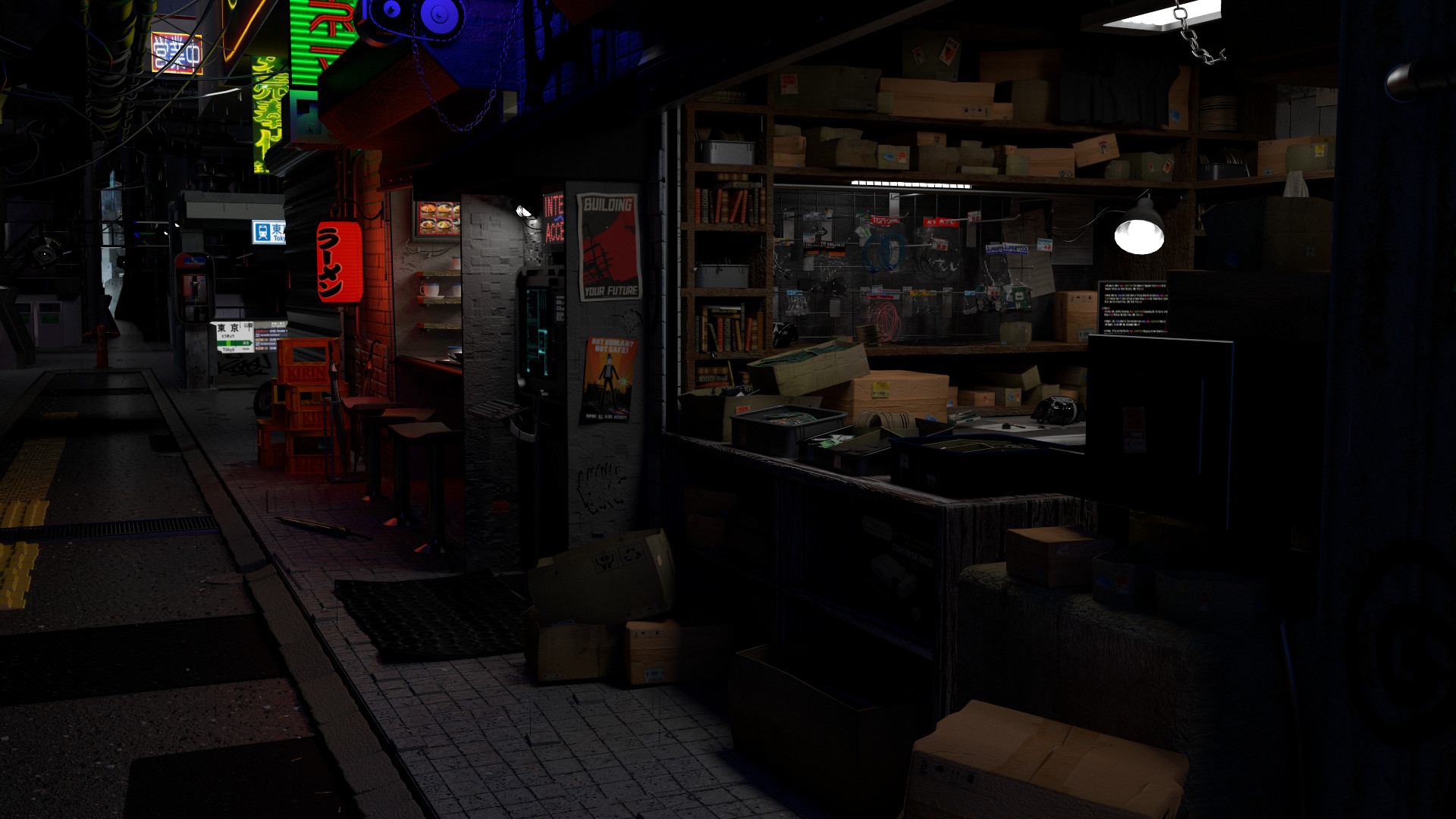 Artstation Cyberpunk Alley Michael Strengholt