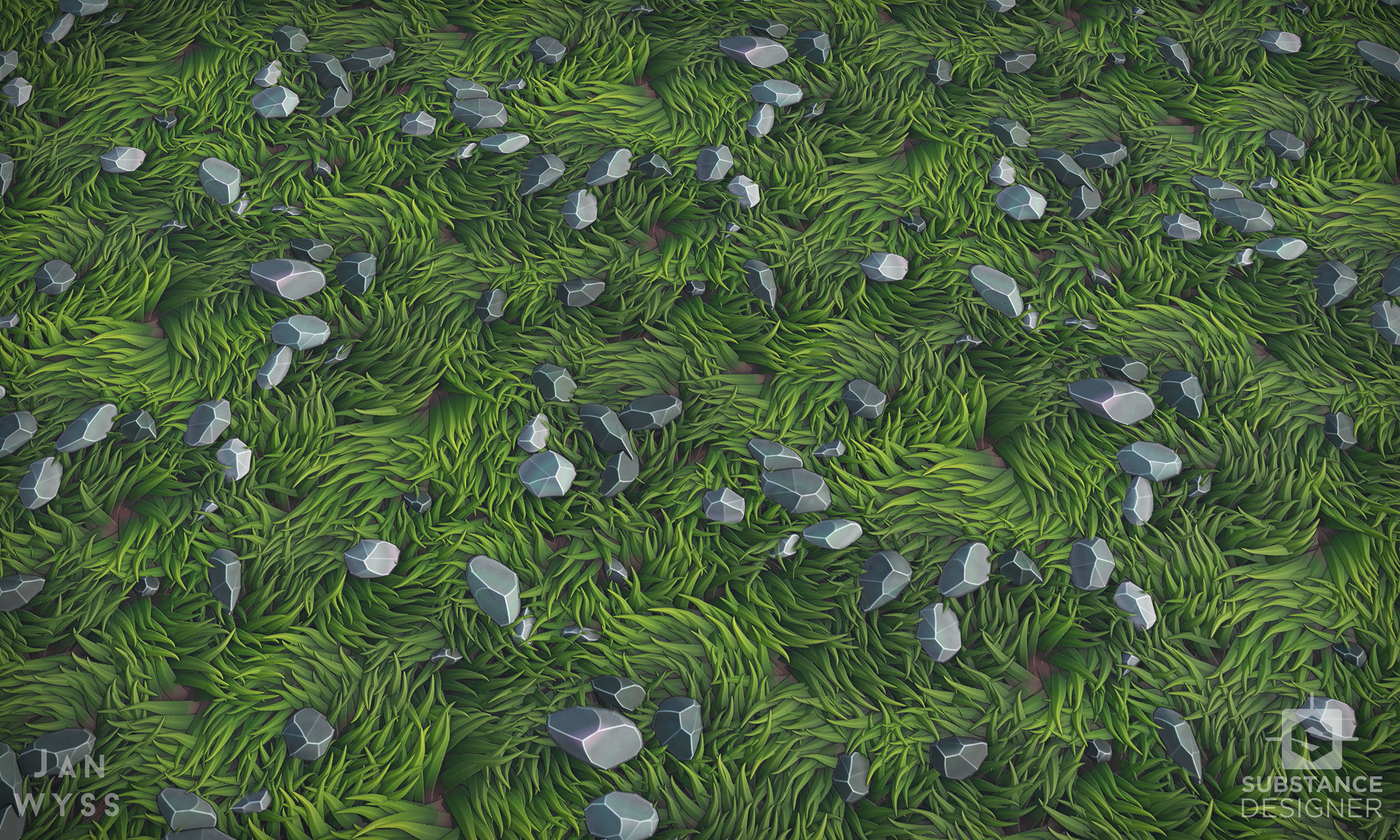 Jan Wyss 3D Artist - Stylized Rocky Grass - Substance Designer