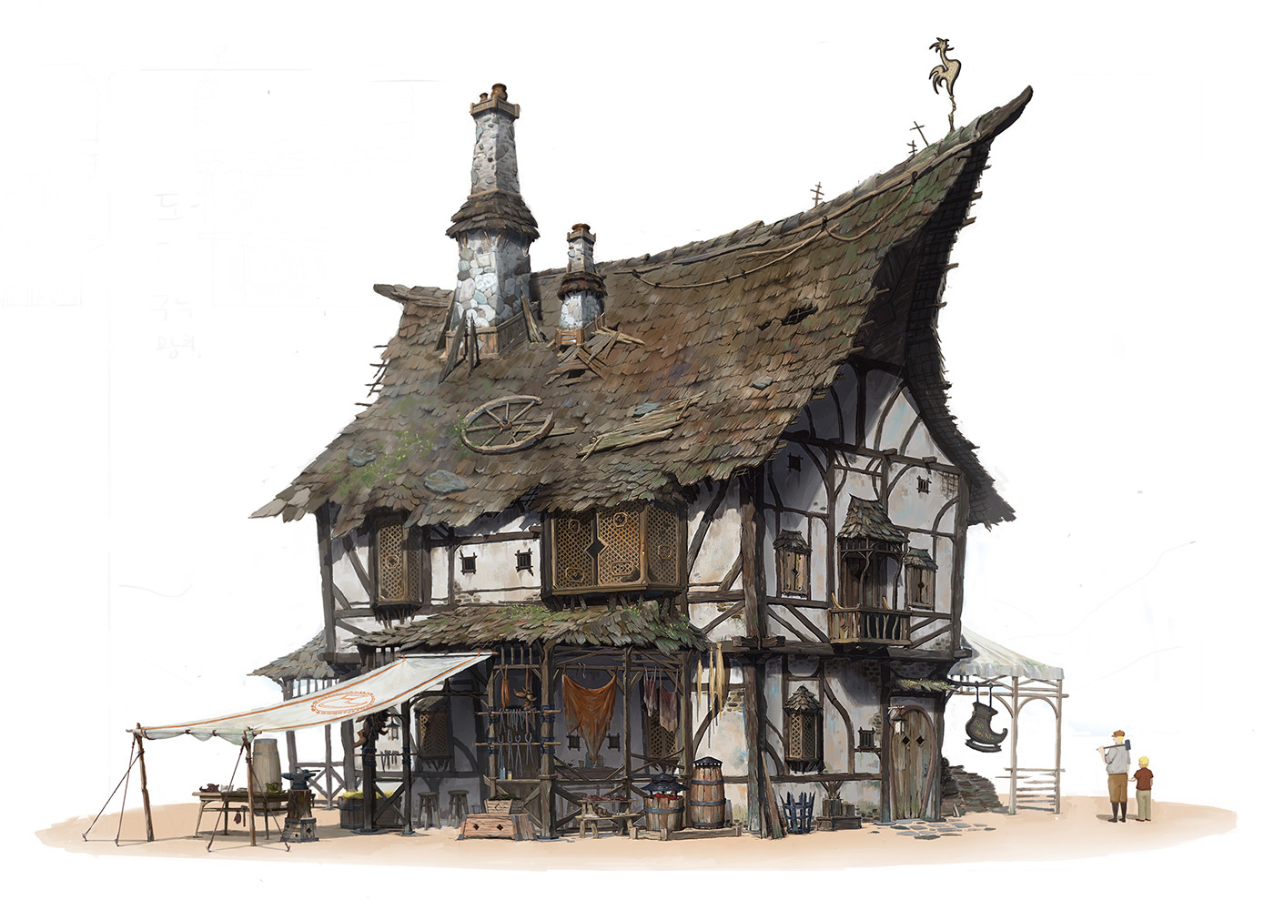 ArtStation - 중세가옥, 달 봉이