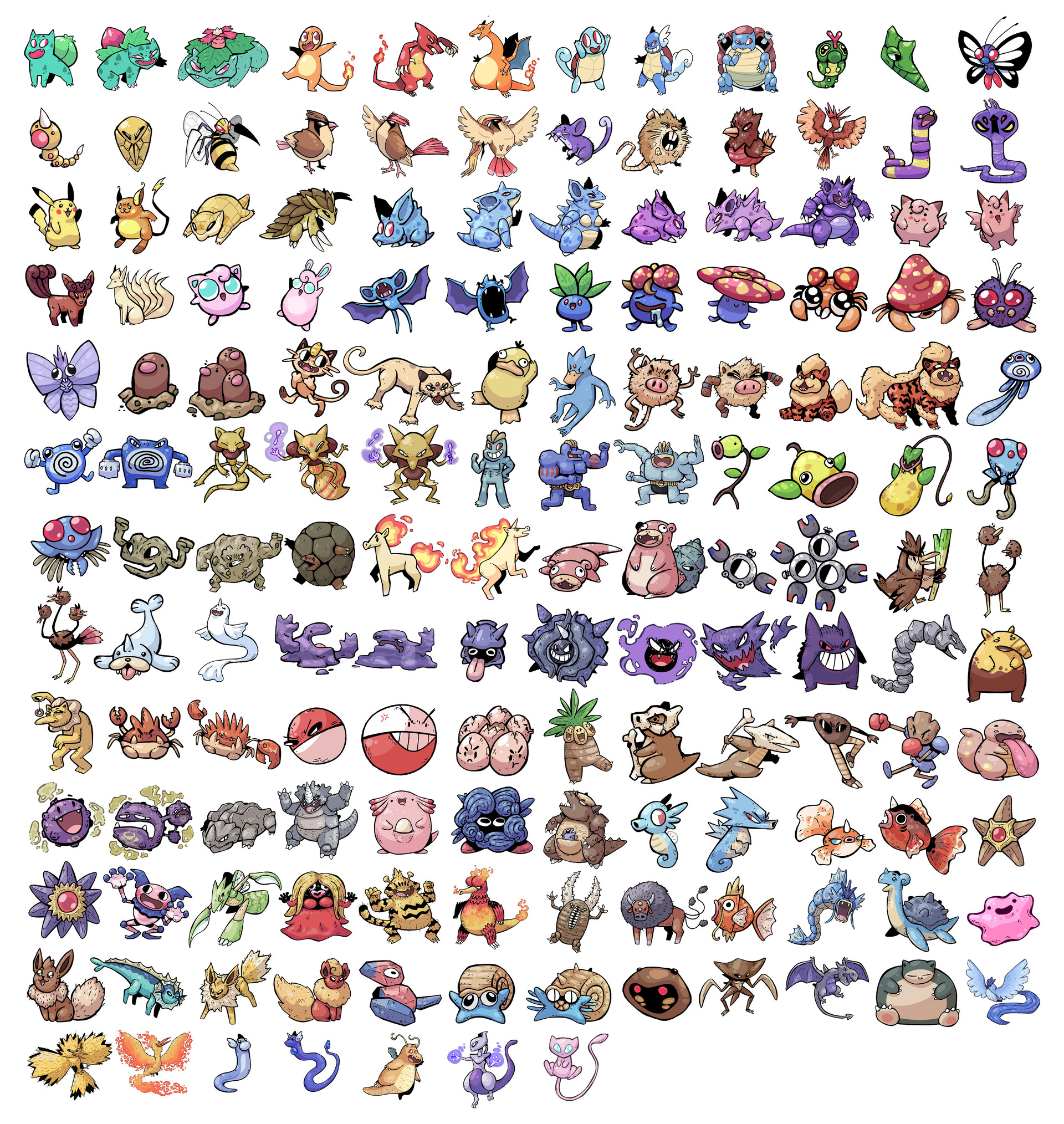 Diego Rosales - 151 Pokemon from memory