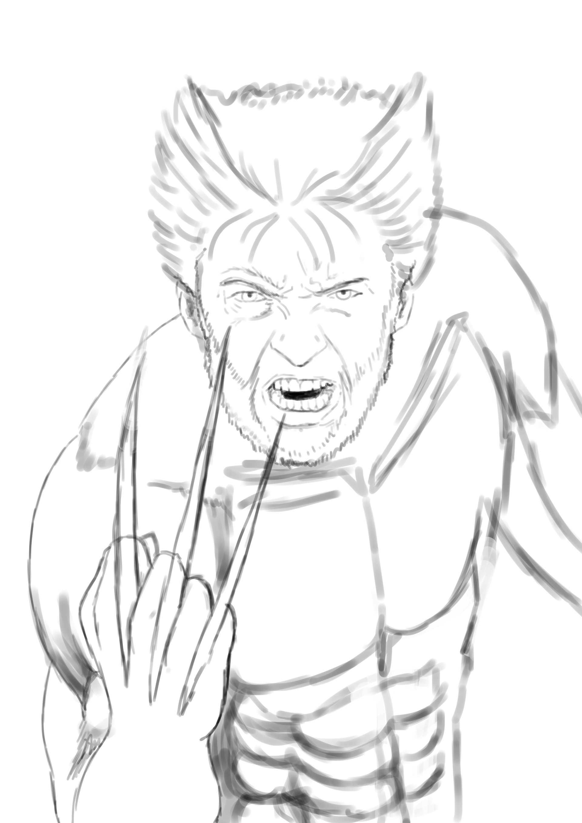 Hugh Jackman, Wolverine - quick sketch | Behance