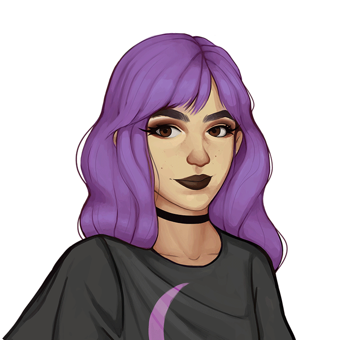 Egirl Purple Wig Gif ArtStation GRIMOIRE