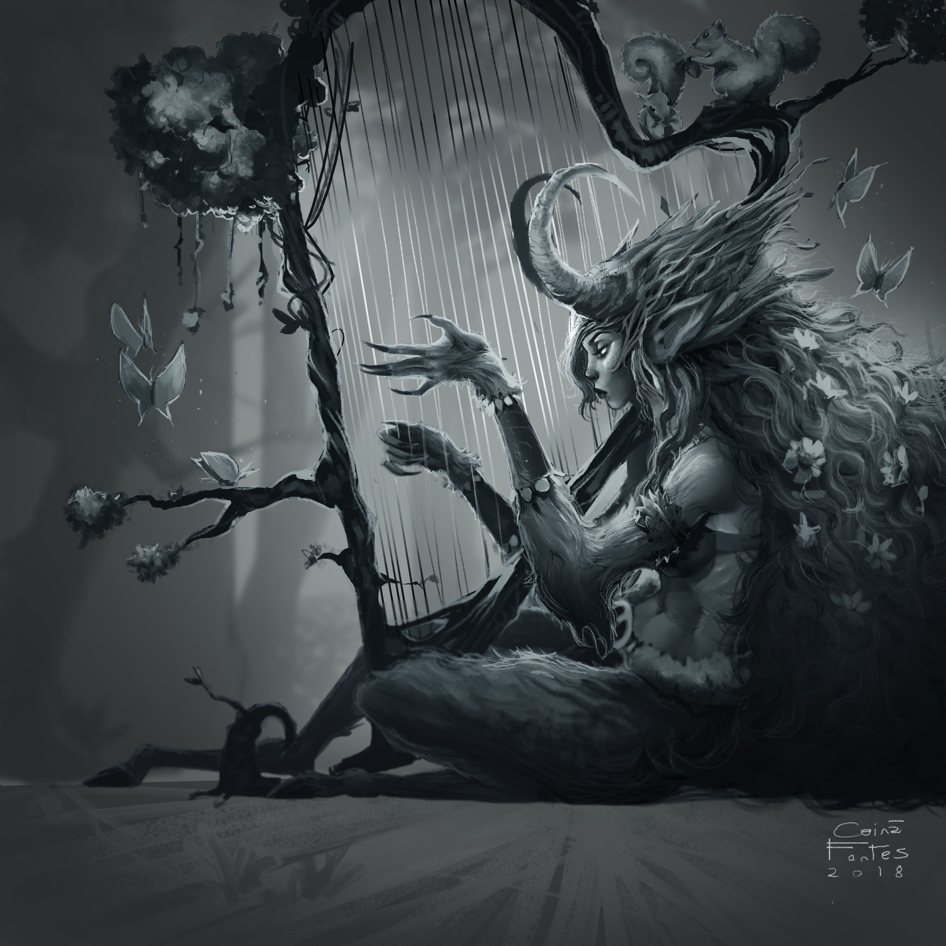 Artstation Forest Enchanted Faun Caina Lopes Fontes Enchanted Forest Tattoo Scary Creatures Faun
