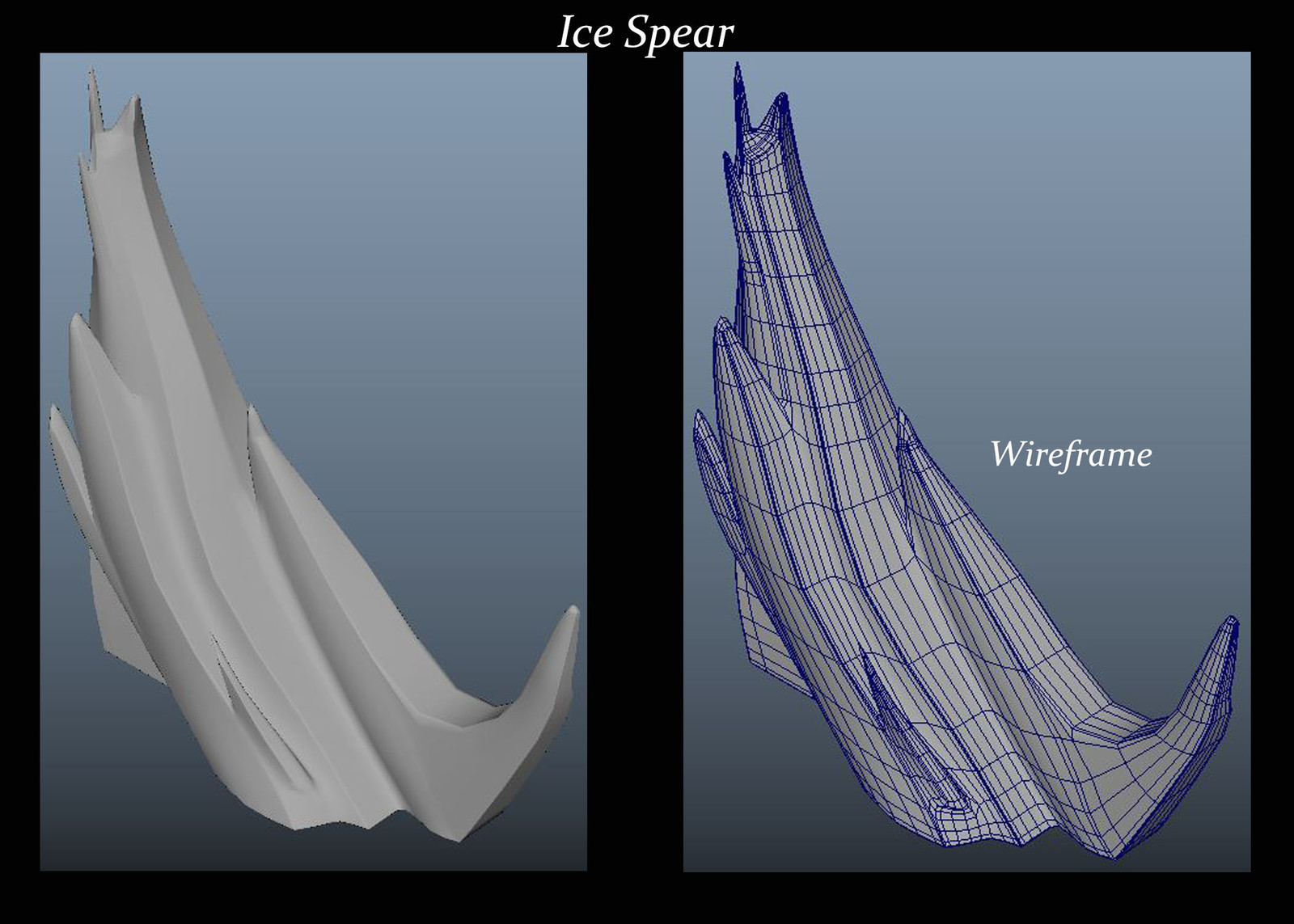 wireframe giant ice spear/stalagmite