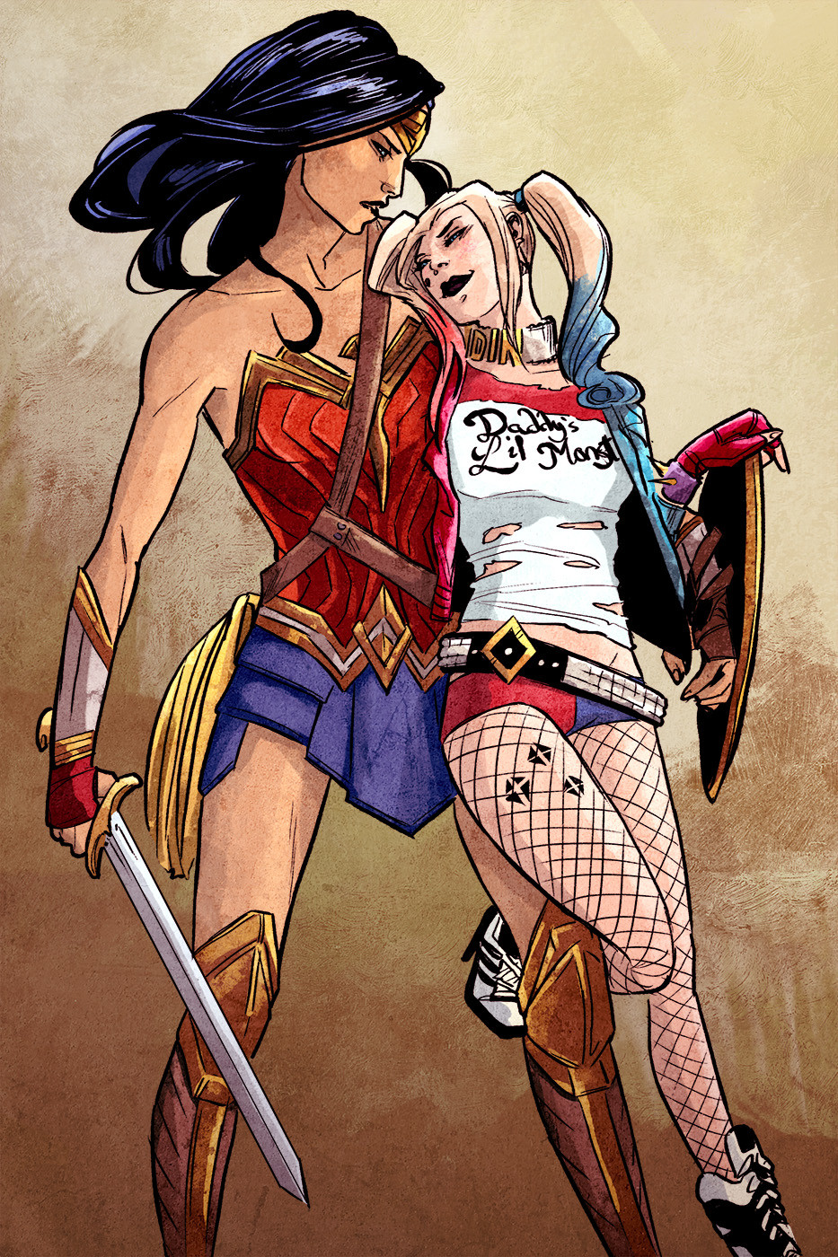 Wonderwoman & Harley - My colours / Rosi K Inks