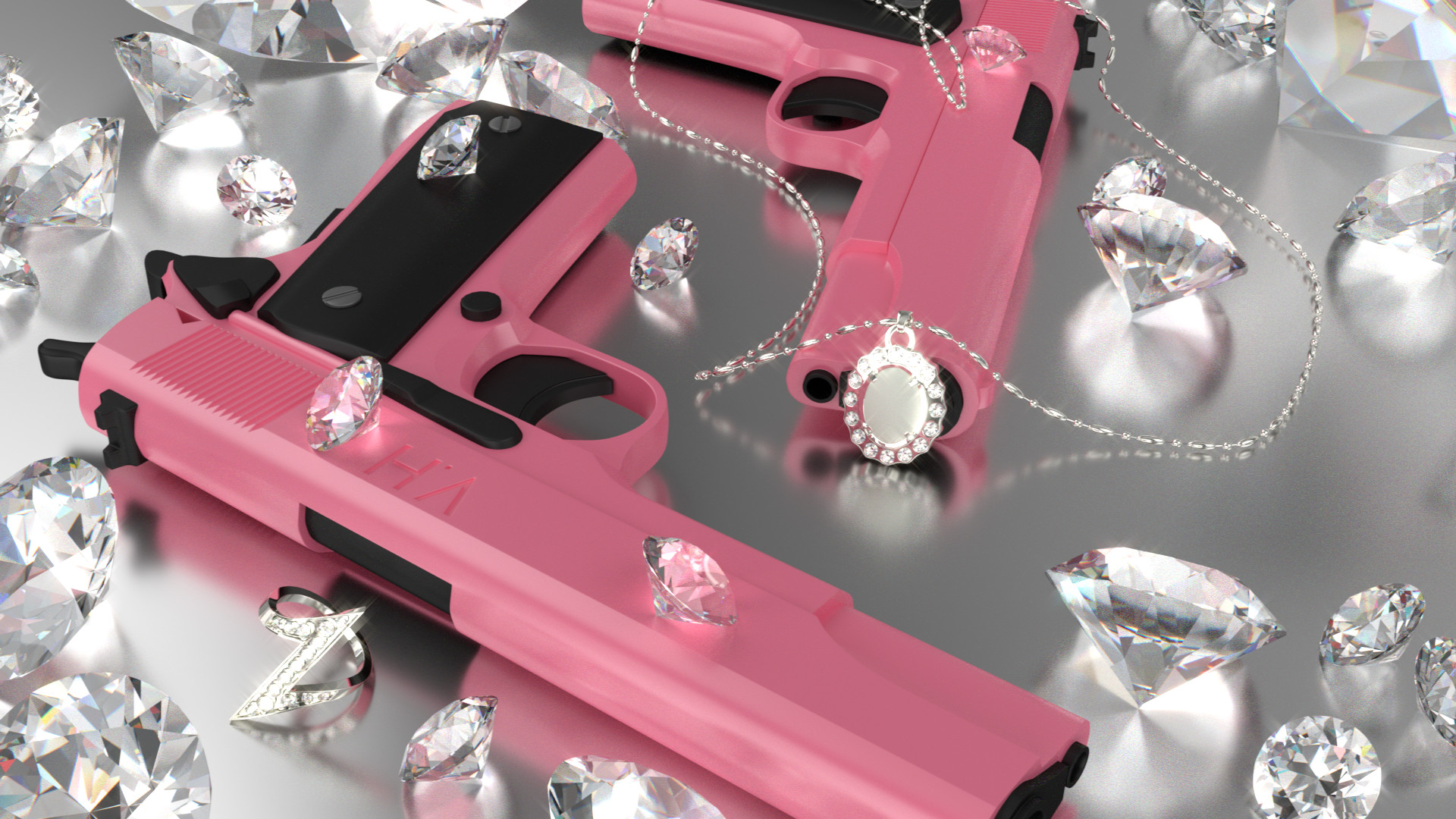 rommy tan pink pistol with ring