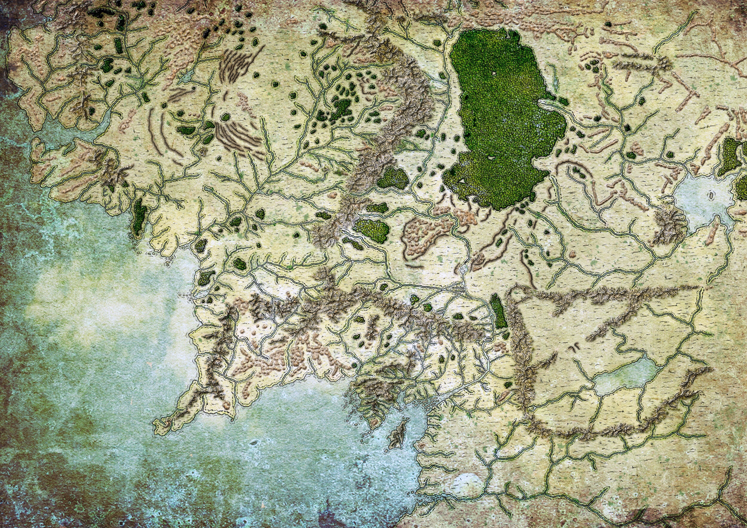 A fan map of middle earth of Tolkien