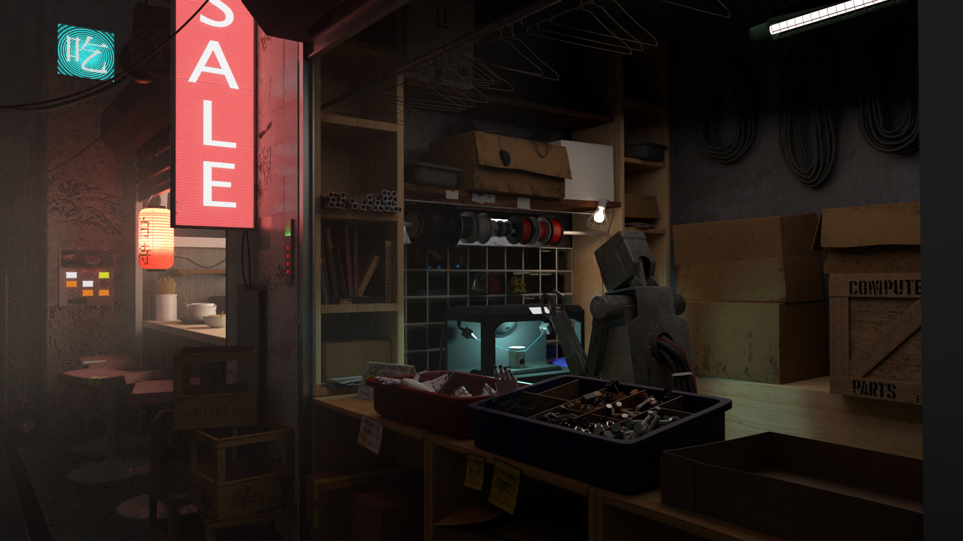 Artstation Sci Fi Alleyway Dylan Hanke As his science fiction inspired alleyway is full of narrative detail, devon explains the importance and application of composition, set dressing, storytelling, realism and the final post techniques that create an immersive environment. artstation sci fi alleyway dylan hanke