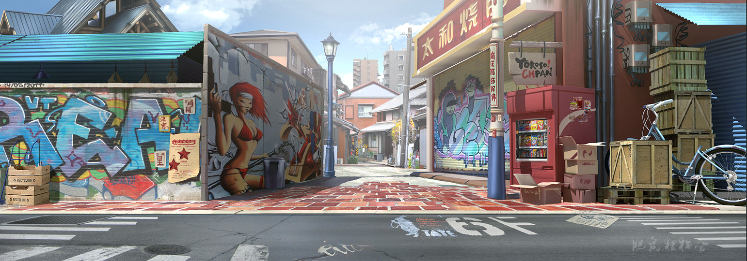 ArtStation - Japanese Street Like Fighting Game Background