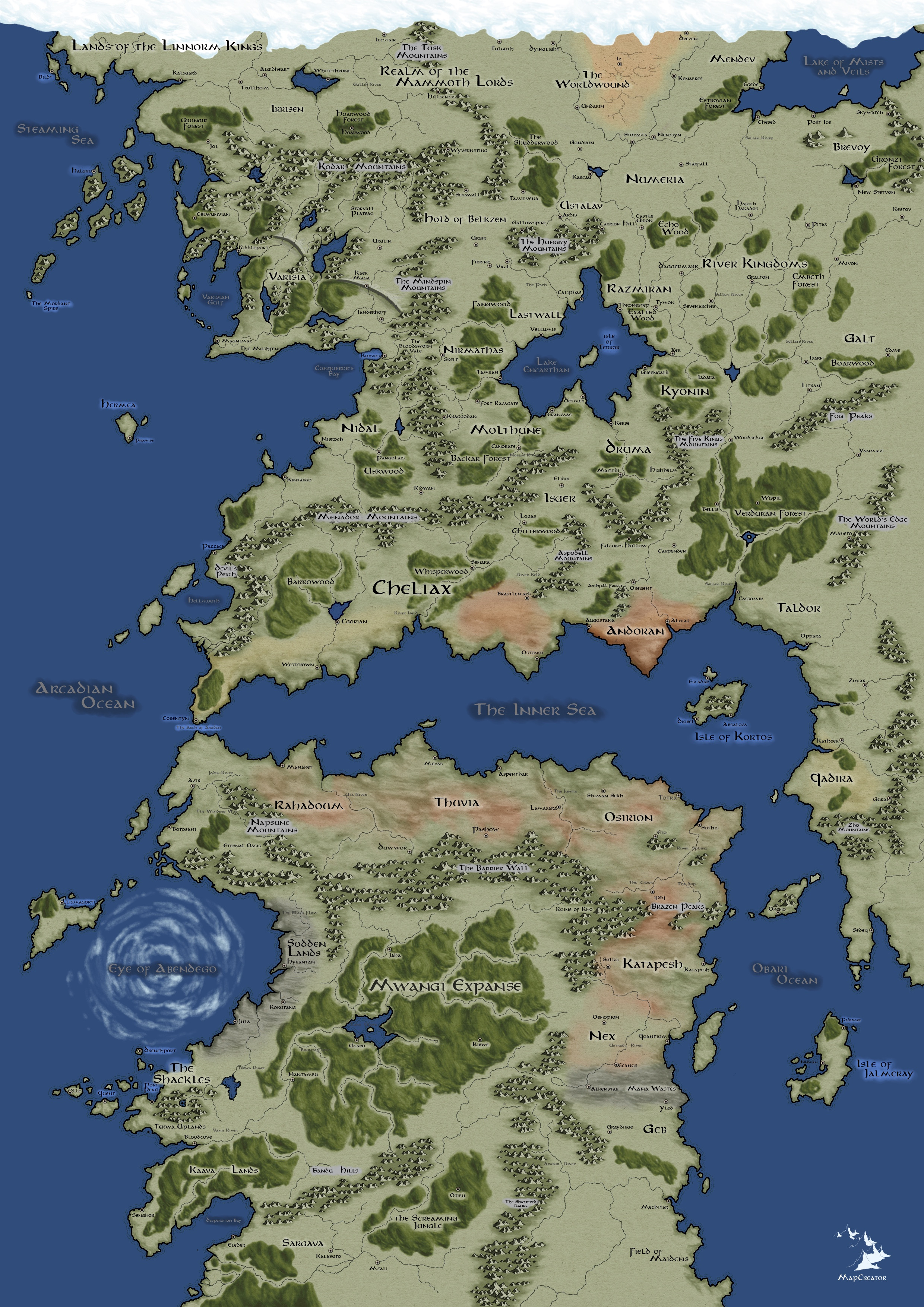 Pathfinder голарион карта