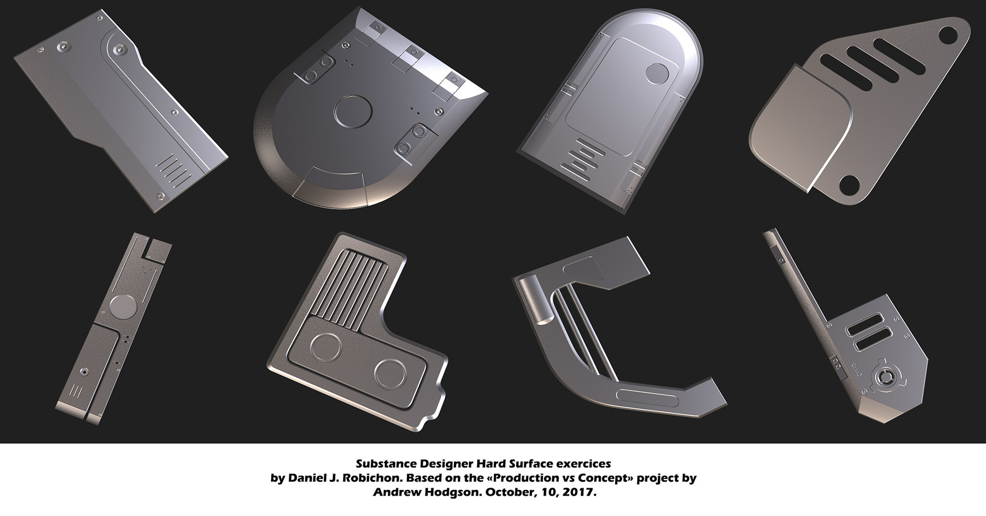 ArtStation Hard surface exercises with Substance Designer