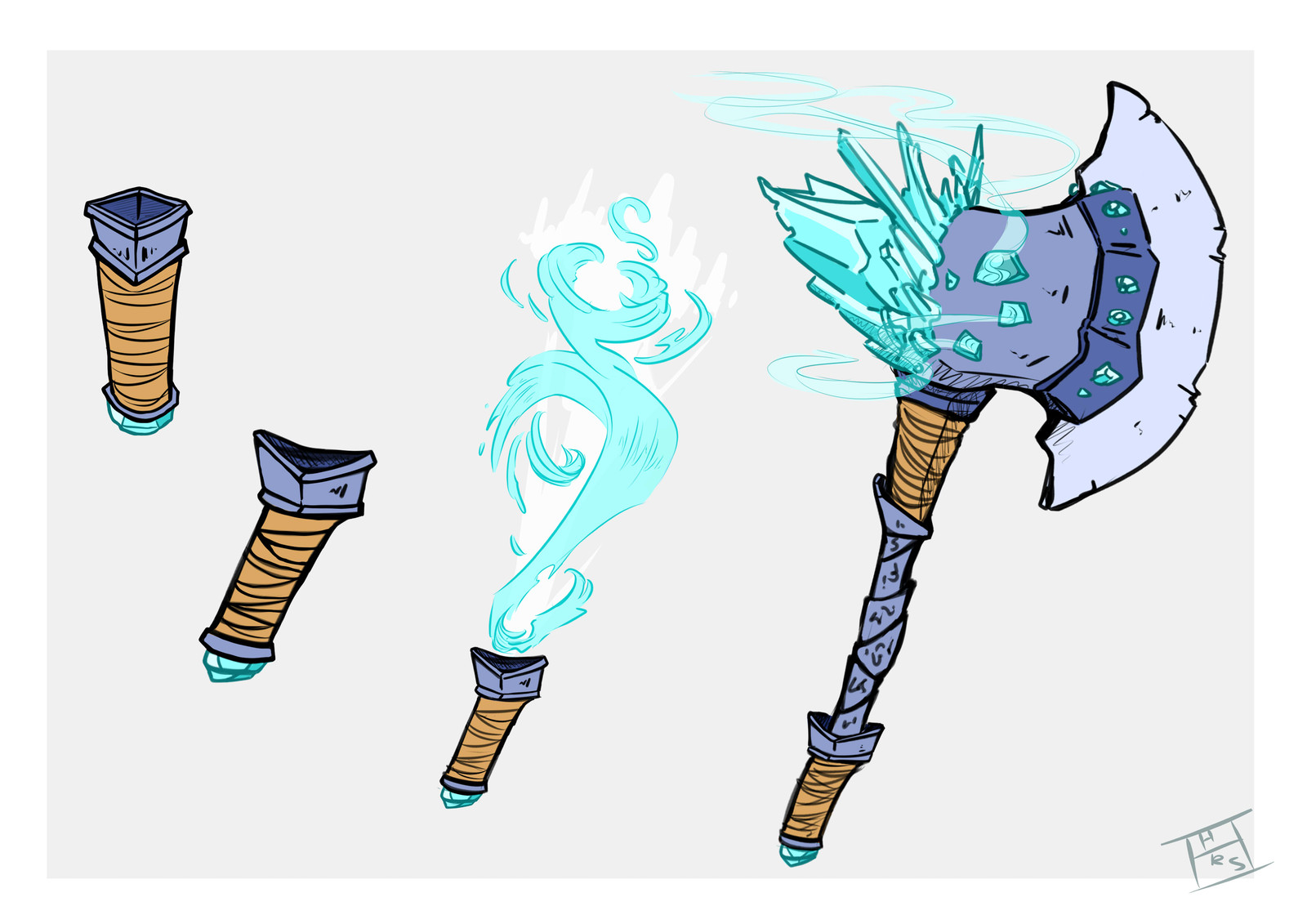 Artstation Magic Axe Cartoon Thais Freire Sanchez