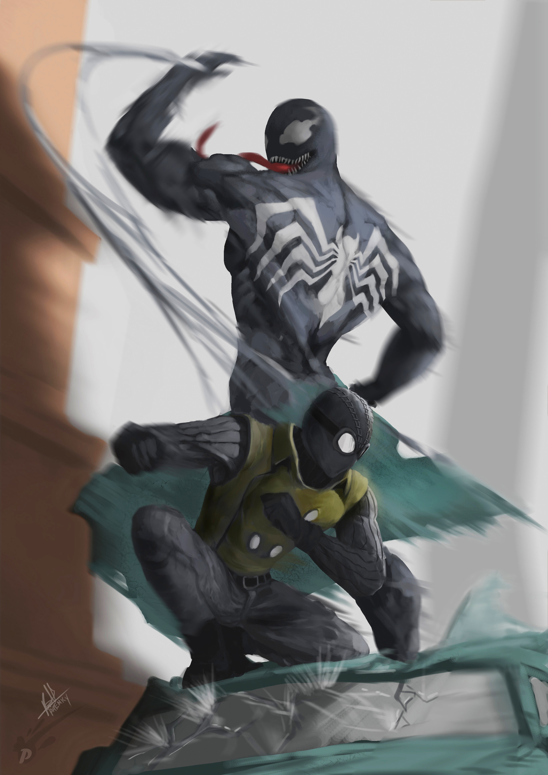 ArtStation Venom vs Spider Noir, Phenky Stephen ArtStation Venom vs Spider Noir, Phenky Stephen