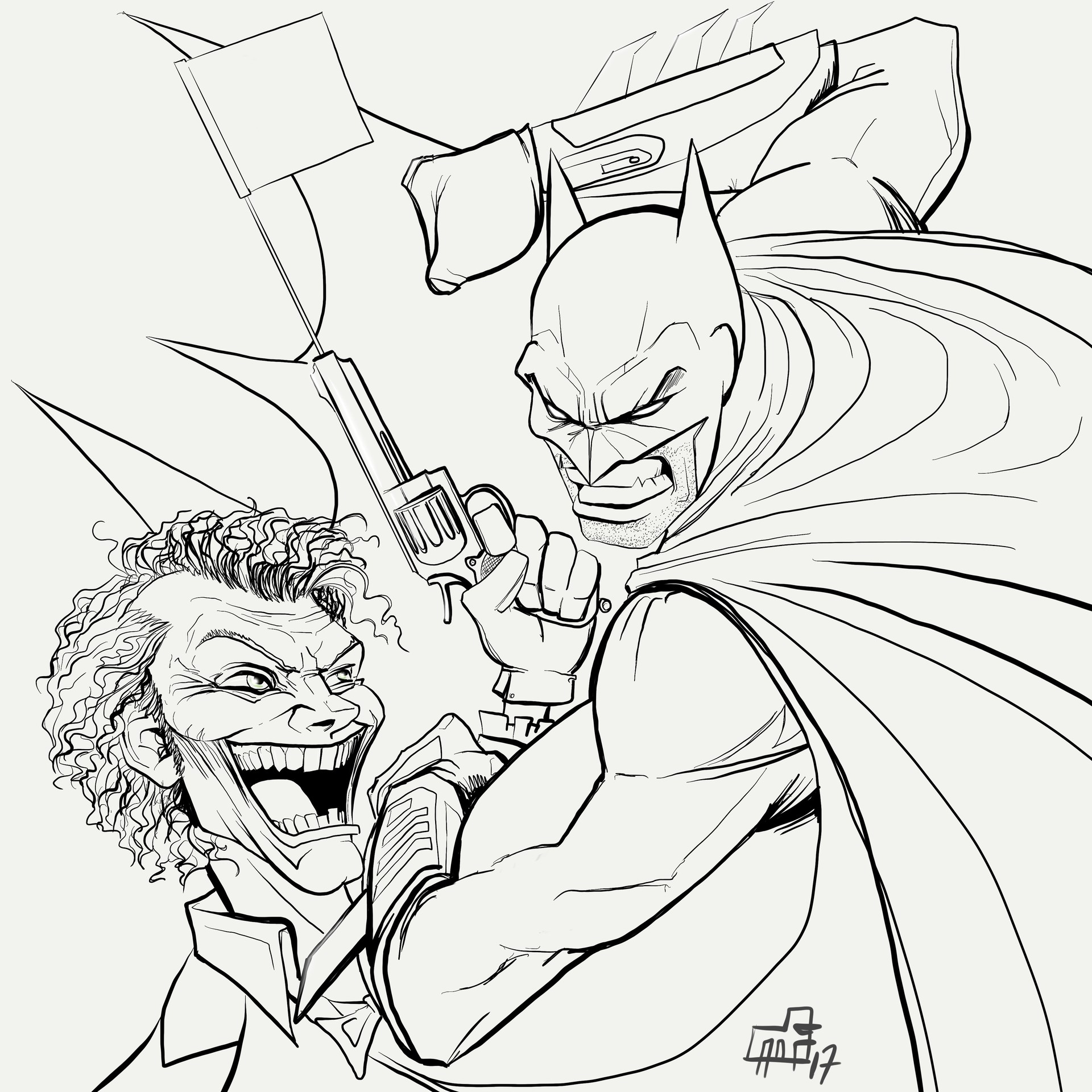 Batman And Joker Fighting Coloring Pages